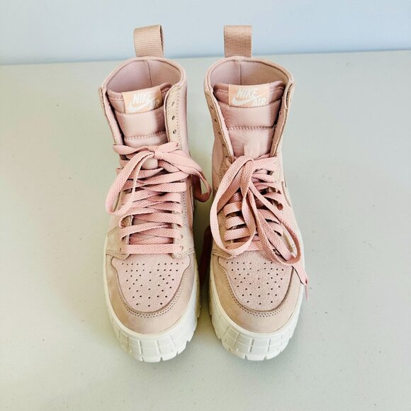 NEW NIKE AIR JORDAN 1 BROOKLYN  HIGH TOP LIGHT PINK BARBIECORE BOOTS - Picture 2 of 11